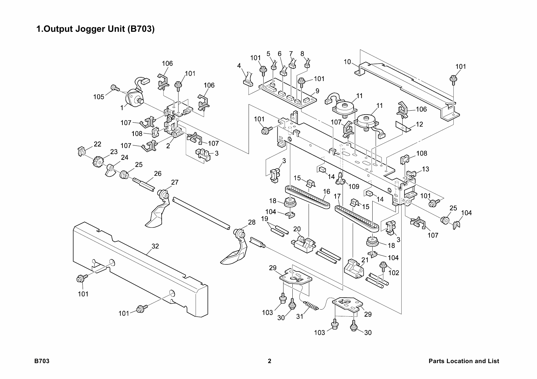 RICOH Options B703 OUTPUT-JOGGER-UNIT-TYPE-3260 Parts Catalog PDF download-2